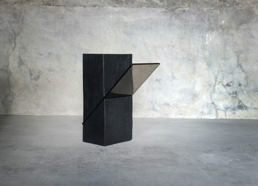Averti Black Slate Gueridon by Frederic Saulou 1