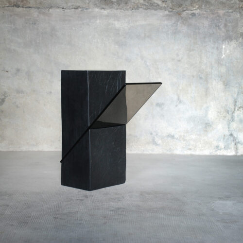 Averti Black Slate Gueridon by Frederic Saulou 1
