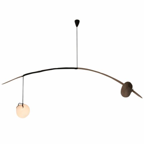 Balancing Arc Pendant in Dark Wood and Glass Limited Edition by Jrme Pereira 1