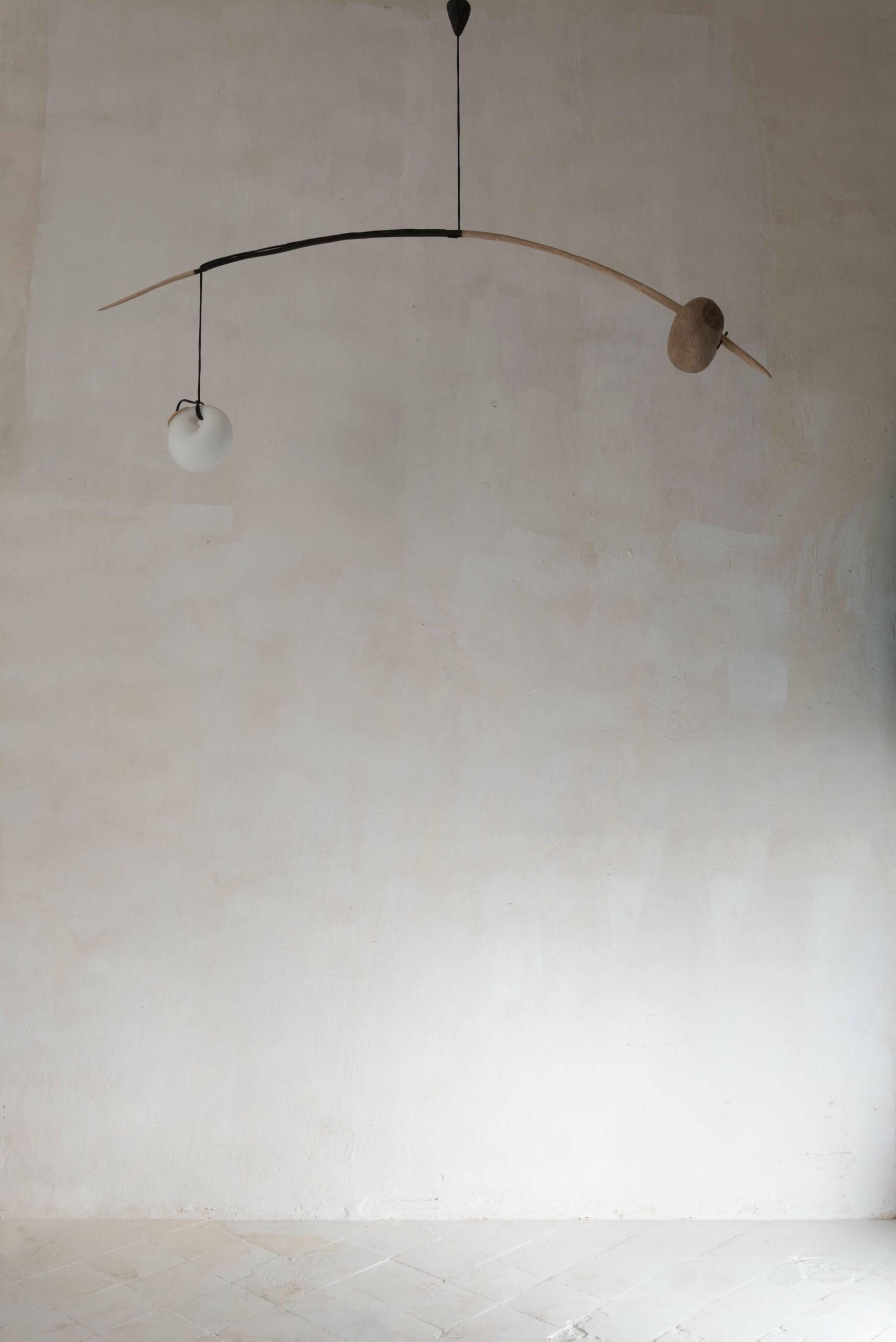 Balancing Arc Pendant in Dark Wood and Glass Limited Edition by Jrme Pereira 2