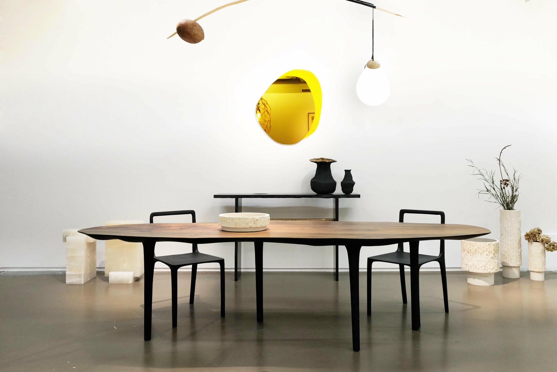 Balancing Arc Pendant in Dark Wood and Glass Limited Edition by Jrme Pereira 3