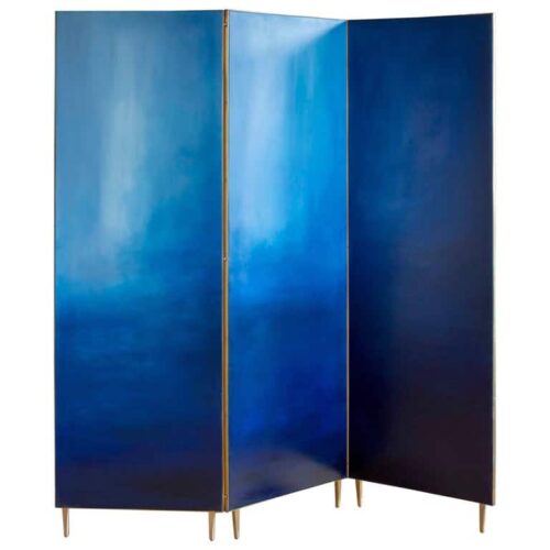 Blue Hand Painted Screen Jan Garncarek 1