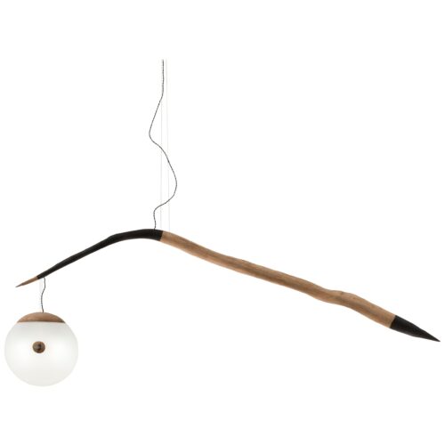 Branch Tree Curved Form Wood Glass Sculptural Pendant Light by Jrme Pereira 1