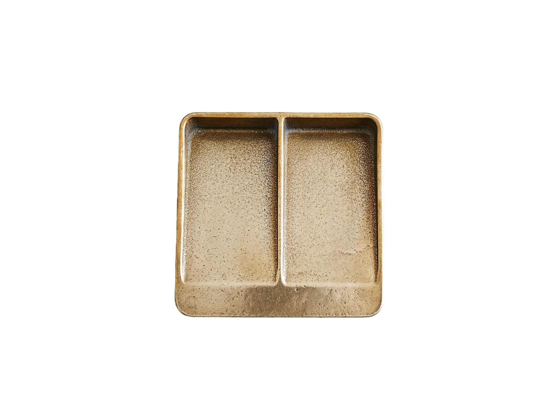 Contemporary Gold Bronze Dish Vide Poche Square by Henry Wilson 1
