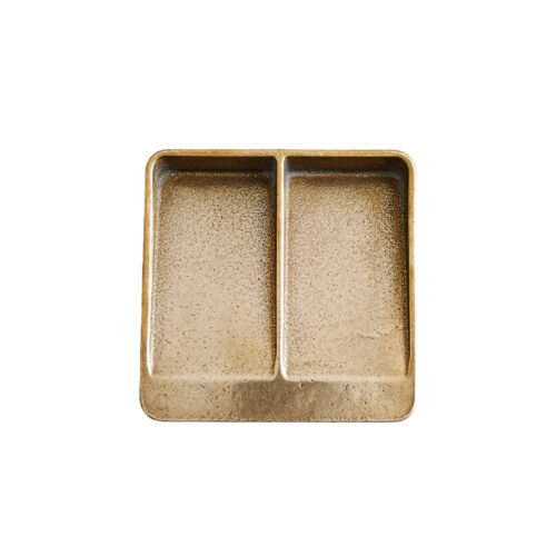 Contemporary Gold Bronze Dish Vide Poche Square by Henry Wilson 1