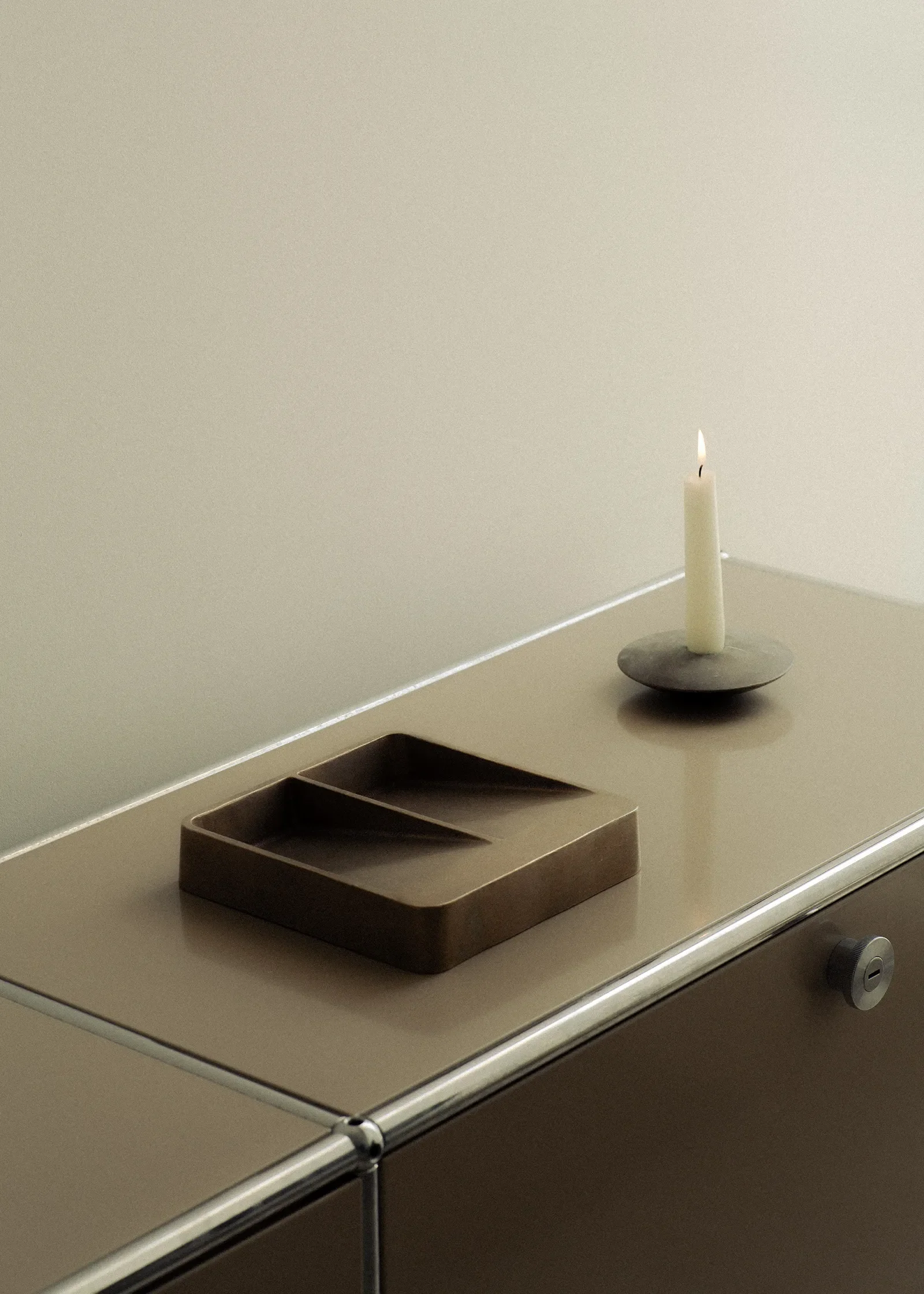 Contemporary Gold Bronze Dish Vide Poche Square by Henry Wilson 4