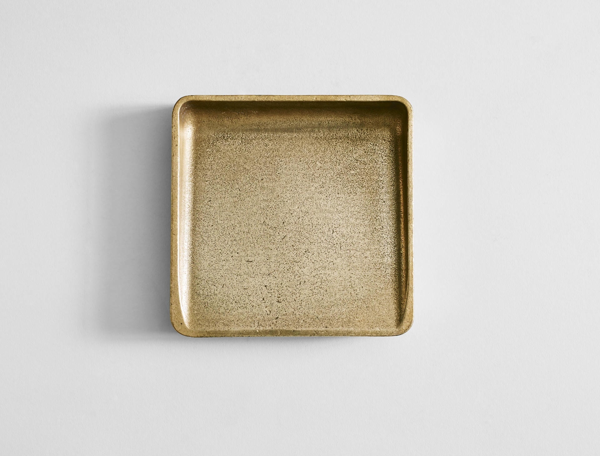 Contemporary Gold Bronze Dish Vide Poche Square by Henry Wilson 6