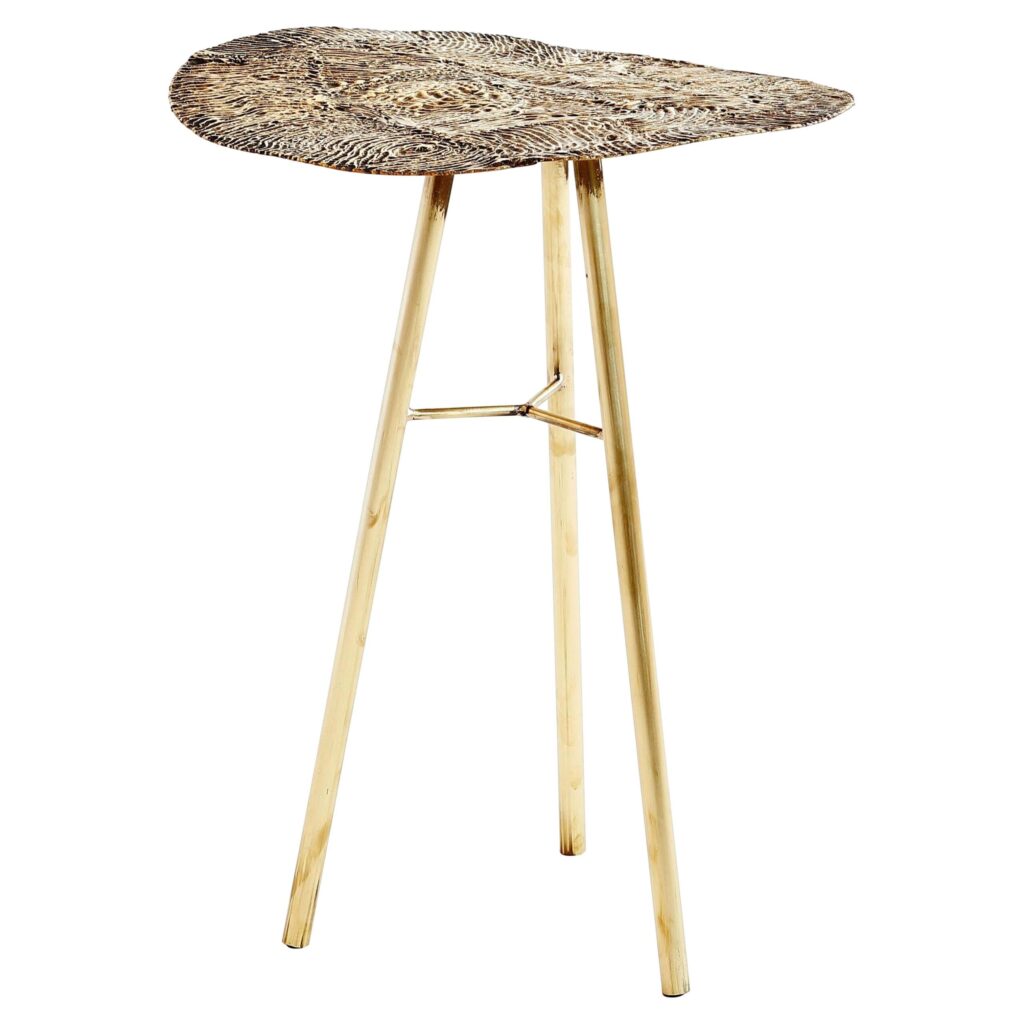 Contemporary Golden Waves Brass Organic Shape Side Table by Samuel Costantini 1