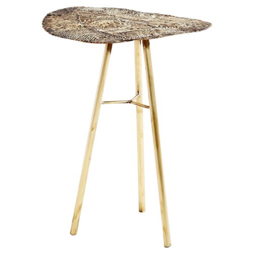 Contemporary Golden Waves Brass Organic Shape Side Table by Samuel Costantini 1