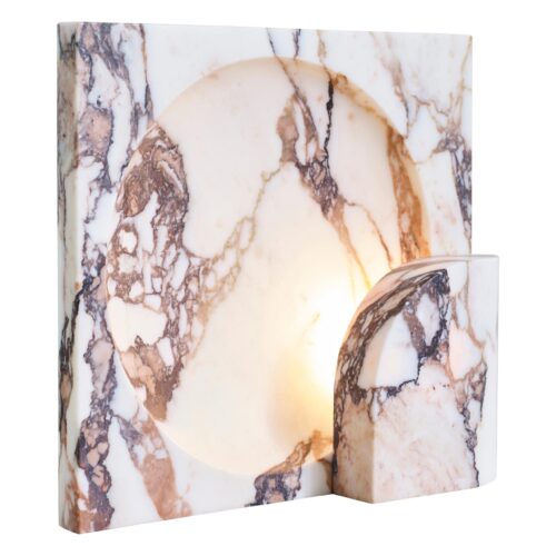 Contemporary Square Calacatta Viola Block Sconce by Henry Wilson 1