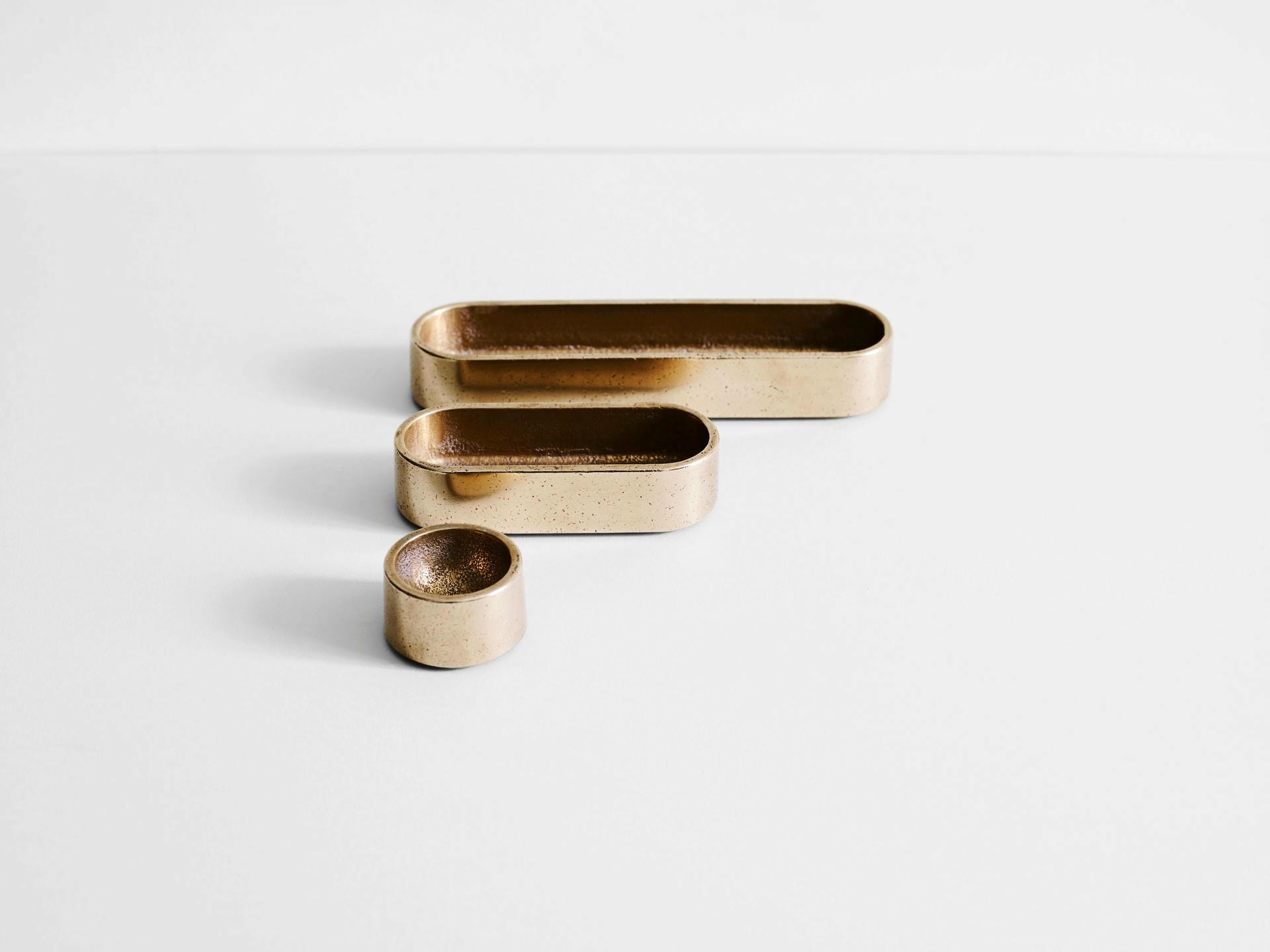 Contemporary Three Stacked Oblong Golden Bronze Stack Trays by Henry Wilson 2
