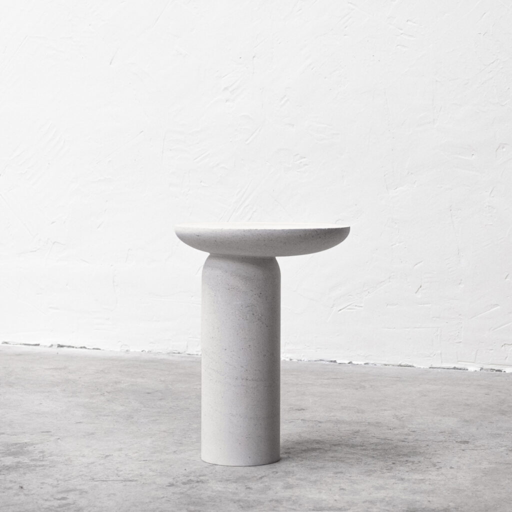 Decomplexe Stone Side Table Sculpted by Frederic Saulou 1