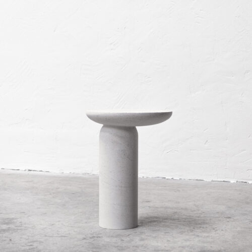Decomplexe Stone Side Table Sculpted by Frederic Saulou 1