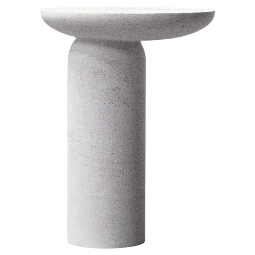 Decomplexe Stone Side Table Sculpted by Frederic Saulou