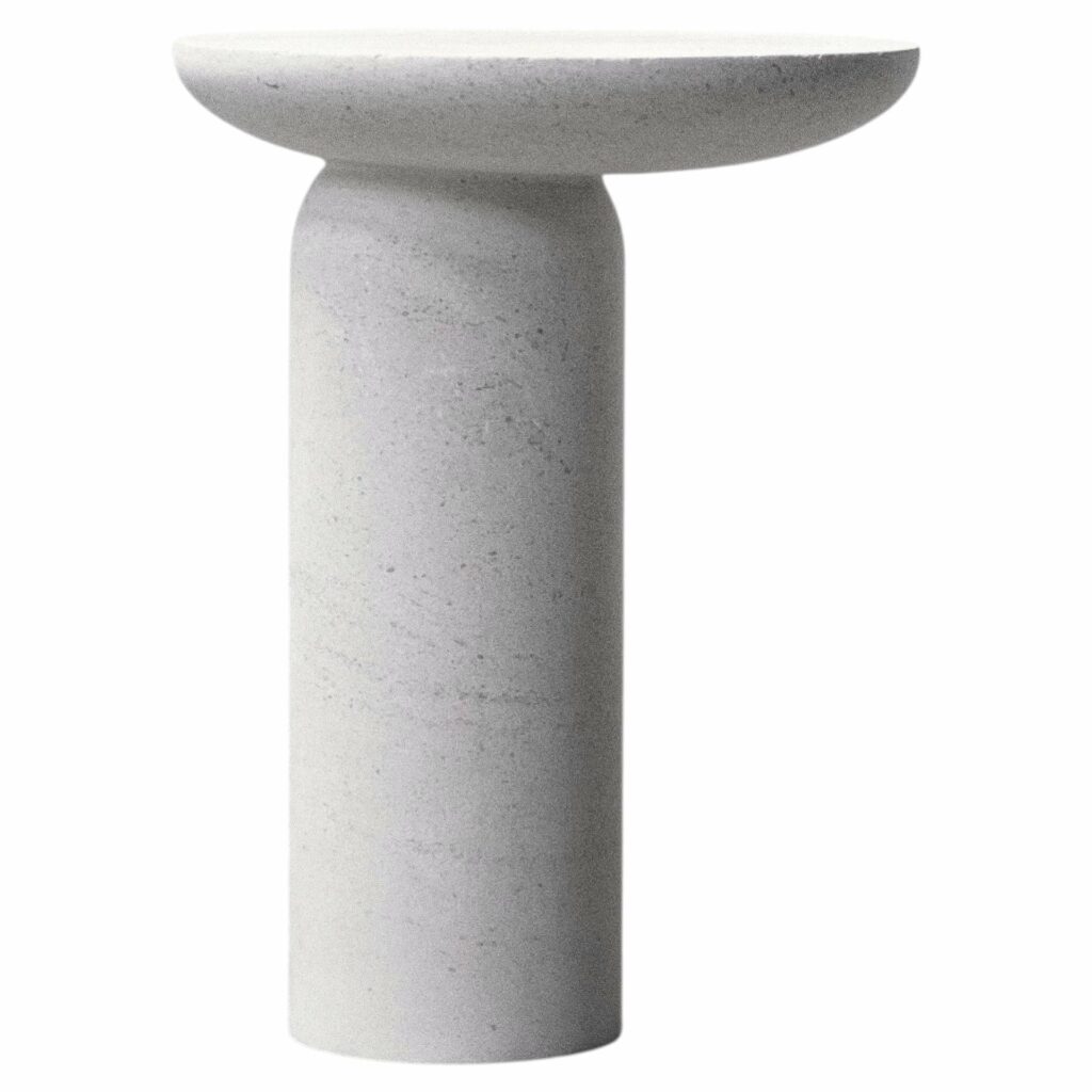 Decomplexe Stone Side Table Sculpted by Frederic Saulou