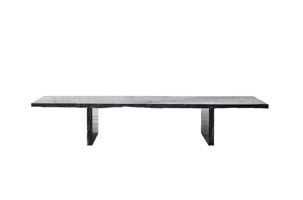 Sculpted Marble Slate Coffee Table, Fruste by Frederic Saulou