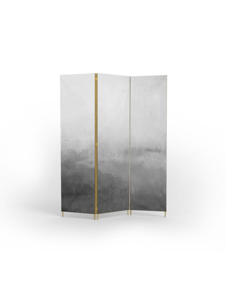 Grey Hand Painted Brass Screen by Jan Garncarek 1