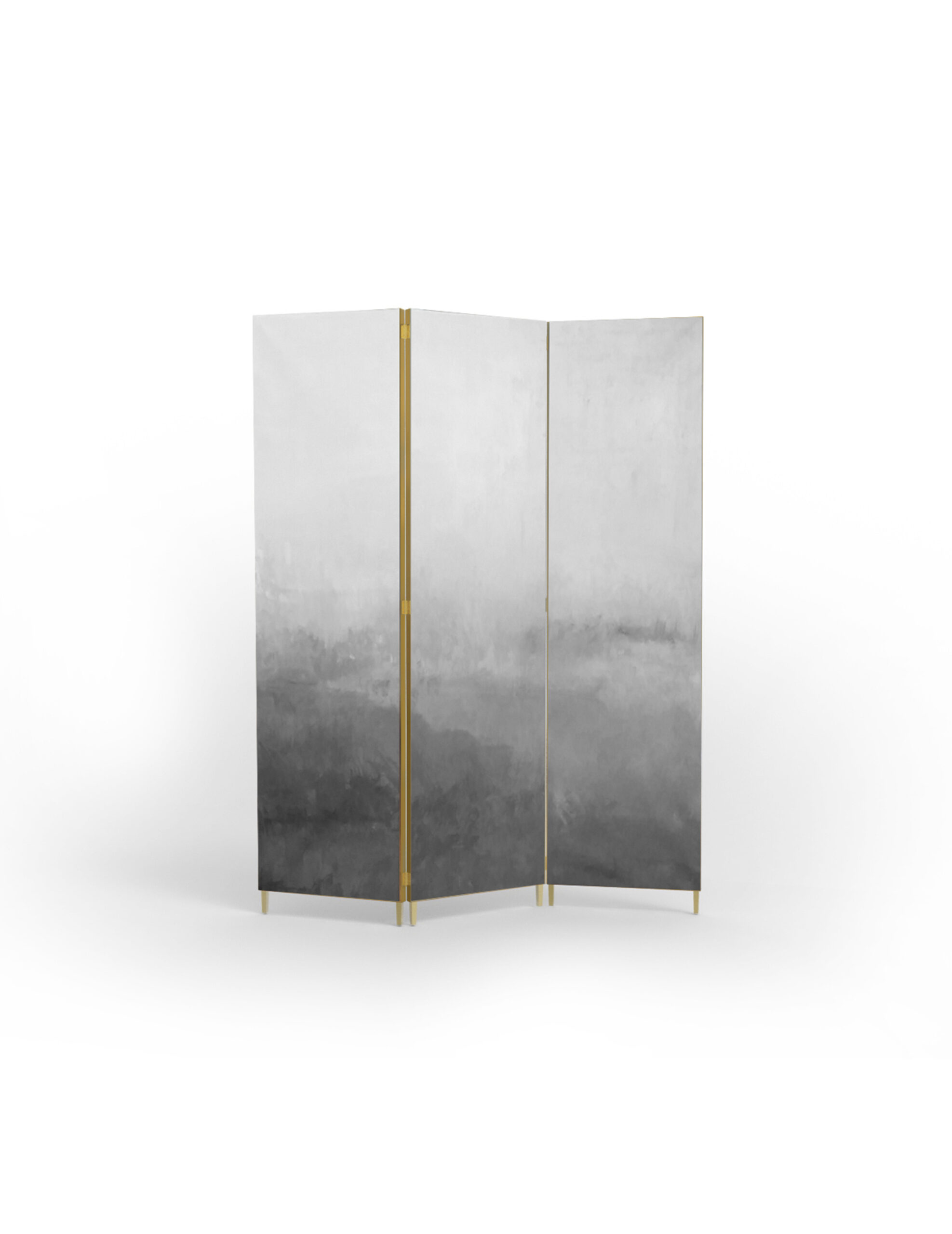 Grey Hand Painted Brass Screen by Jan Garncarek 1