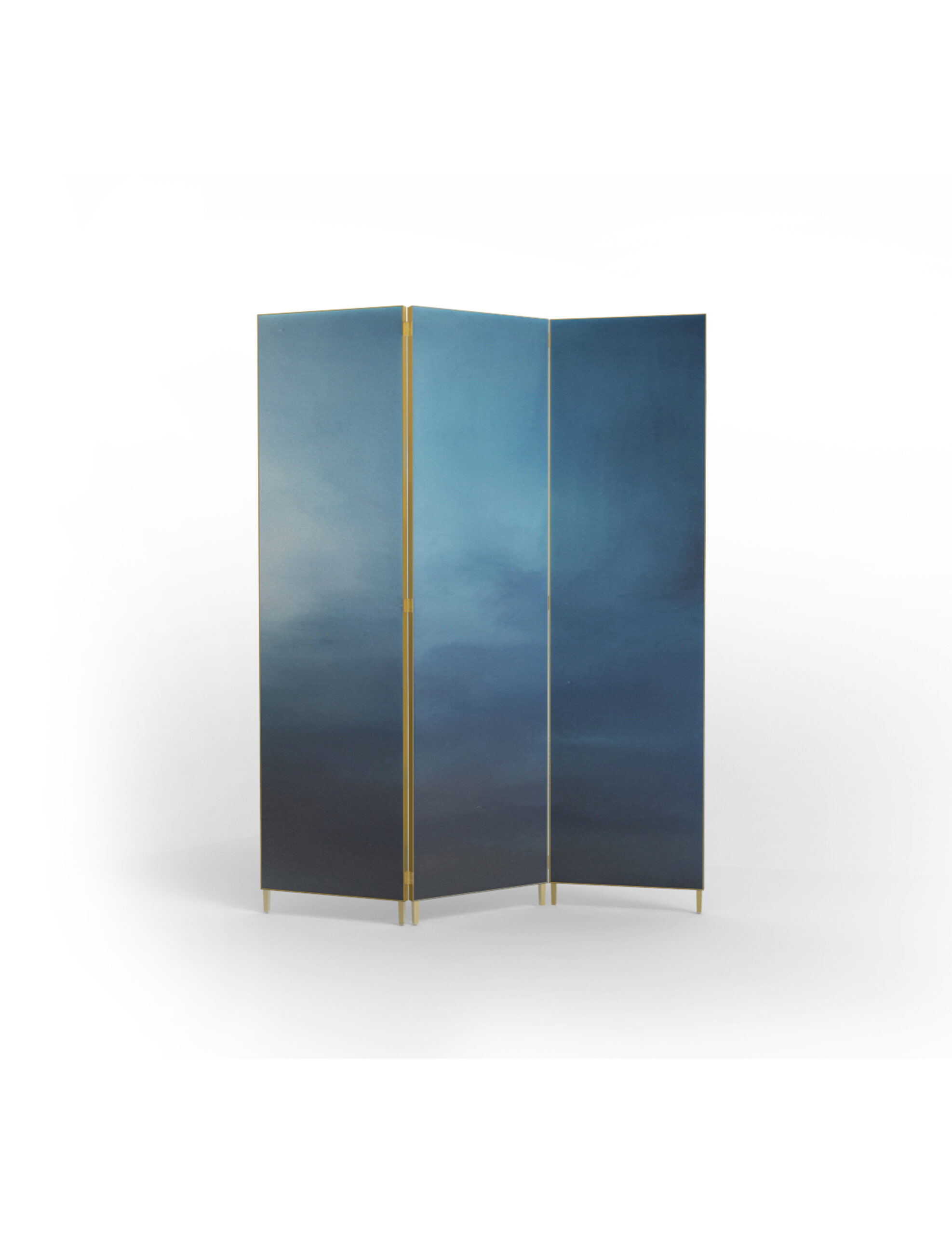 Grey Hand Painted Brass Screen by Jan Garncarek 2