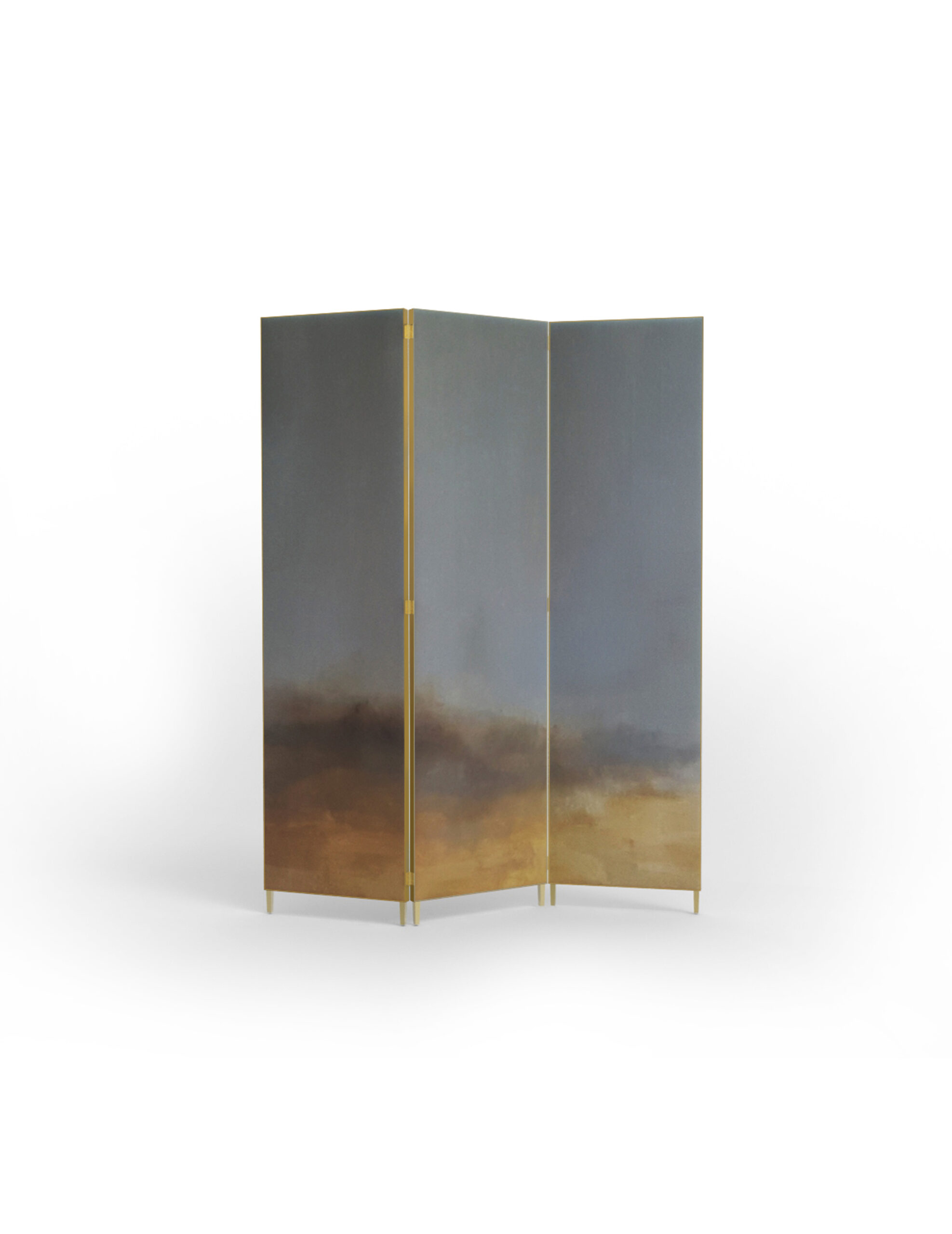 Grey Hand Painted Brass Screen by Jan Garncarek 3