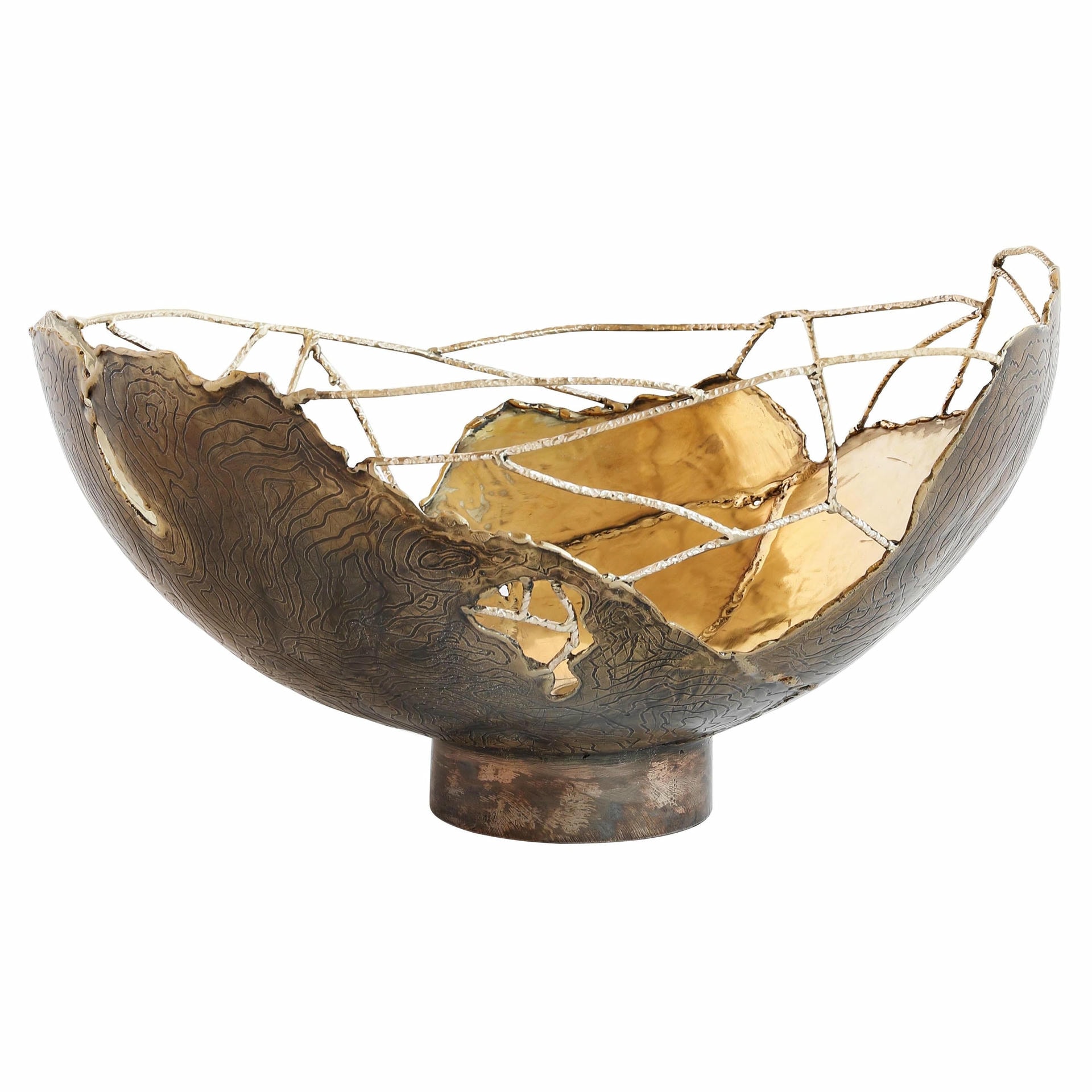 Hand Sculpted Brass Wires Decorative Contemporary Art Bowl by Samuel Costantini 1