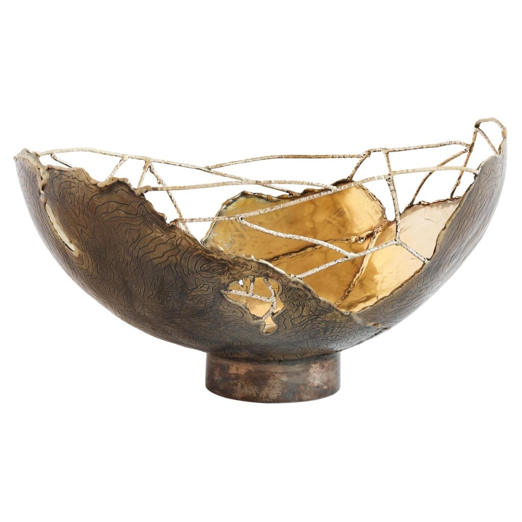 Hand Sculpted Brass Wires Decorative Contemporary Art Bowl by Samuel Costantini 1