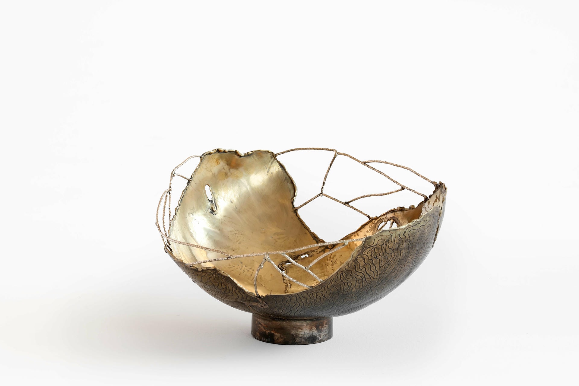 Hand Sculpted Brass Wires Decorative Contemporary Art Bowl by Samuel Costantini 5