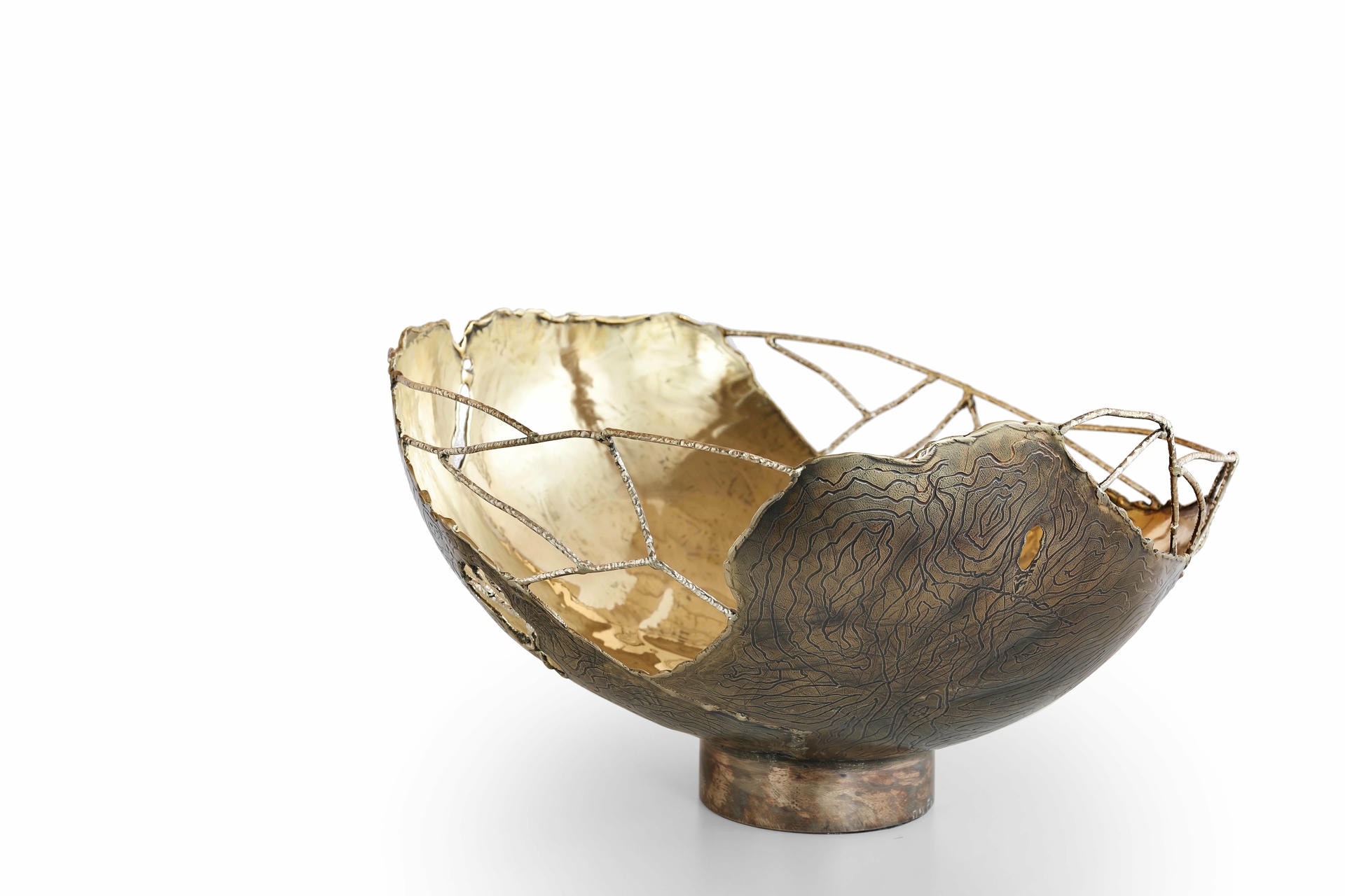 Hand Sculpted Brass Wires Decorative Contemporary Art Bowl by Samuel Costantini 8