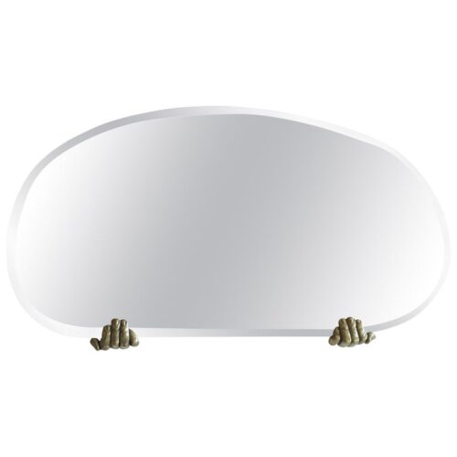 Handle Brass Hand Sculpted Mirror by Samuel Costantini 1
