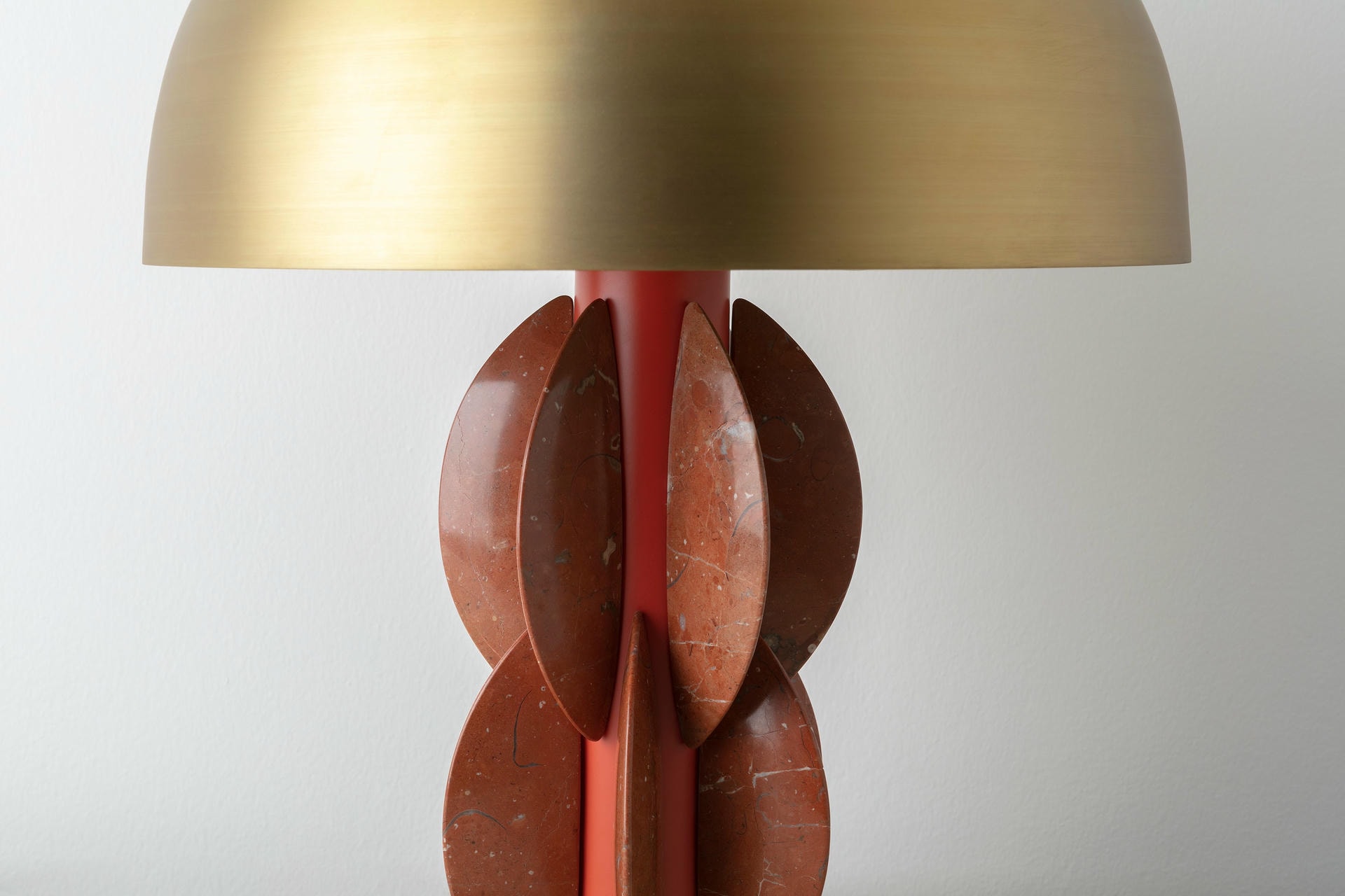Luxury Natural Marble and Brushed Brass Table Lamp with Dome Monarch Carla Baz 2