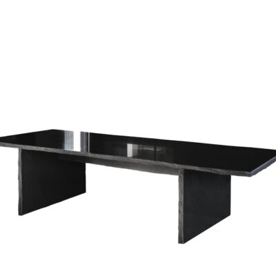 Marble Long Slate Dining Table Signed by Frédéric Saulou