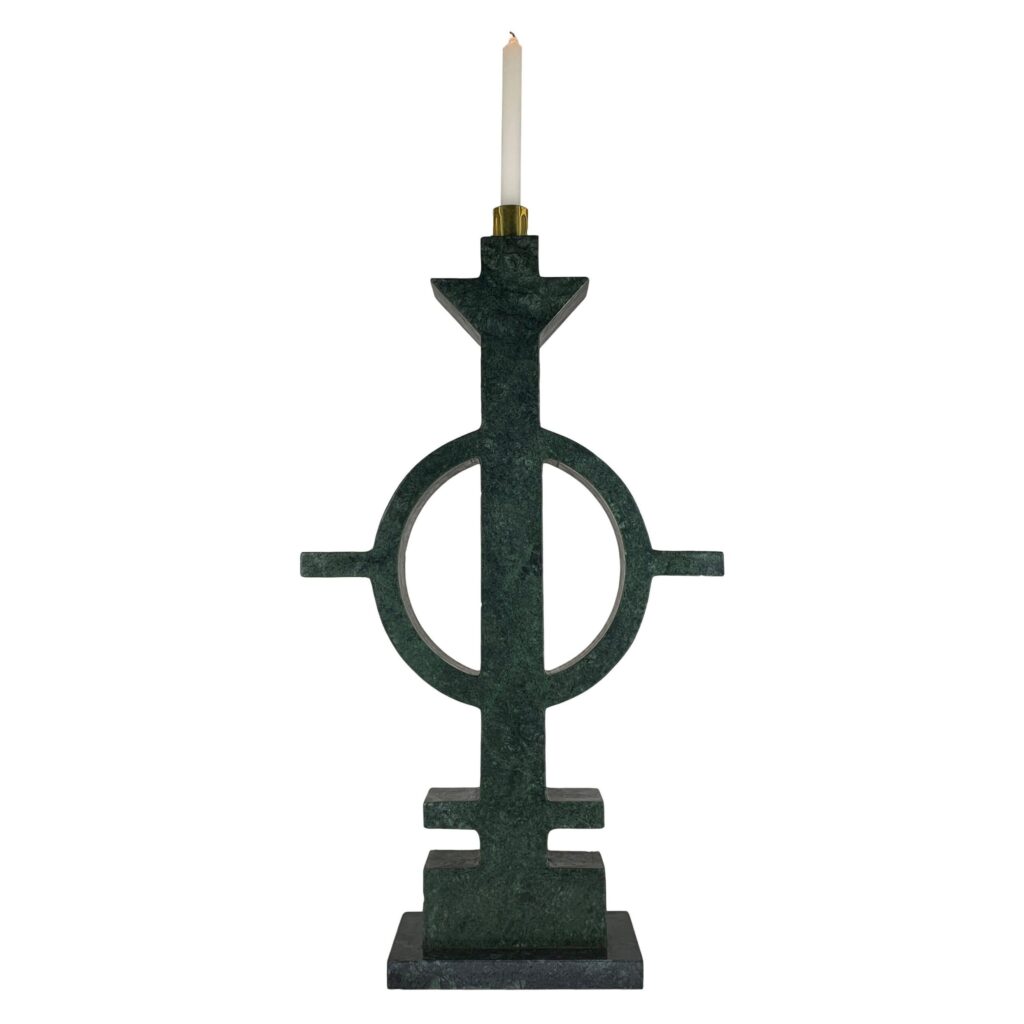 Marble Totem I Candleholder Sculpture by Arturo Erbsman 1