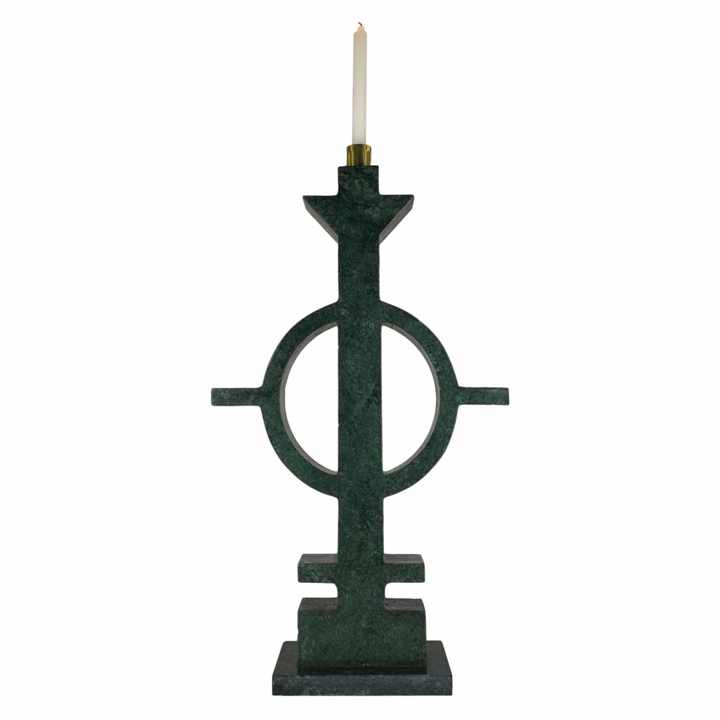 Marble Totem I Candleholder Sculpture by Arturo Erbsman 1