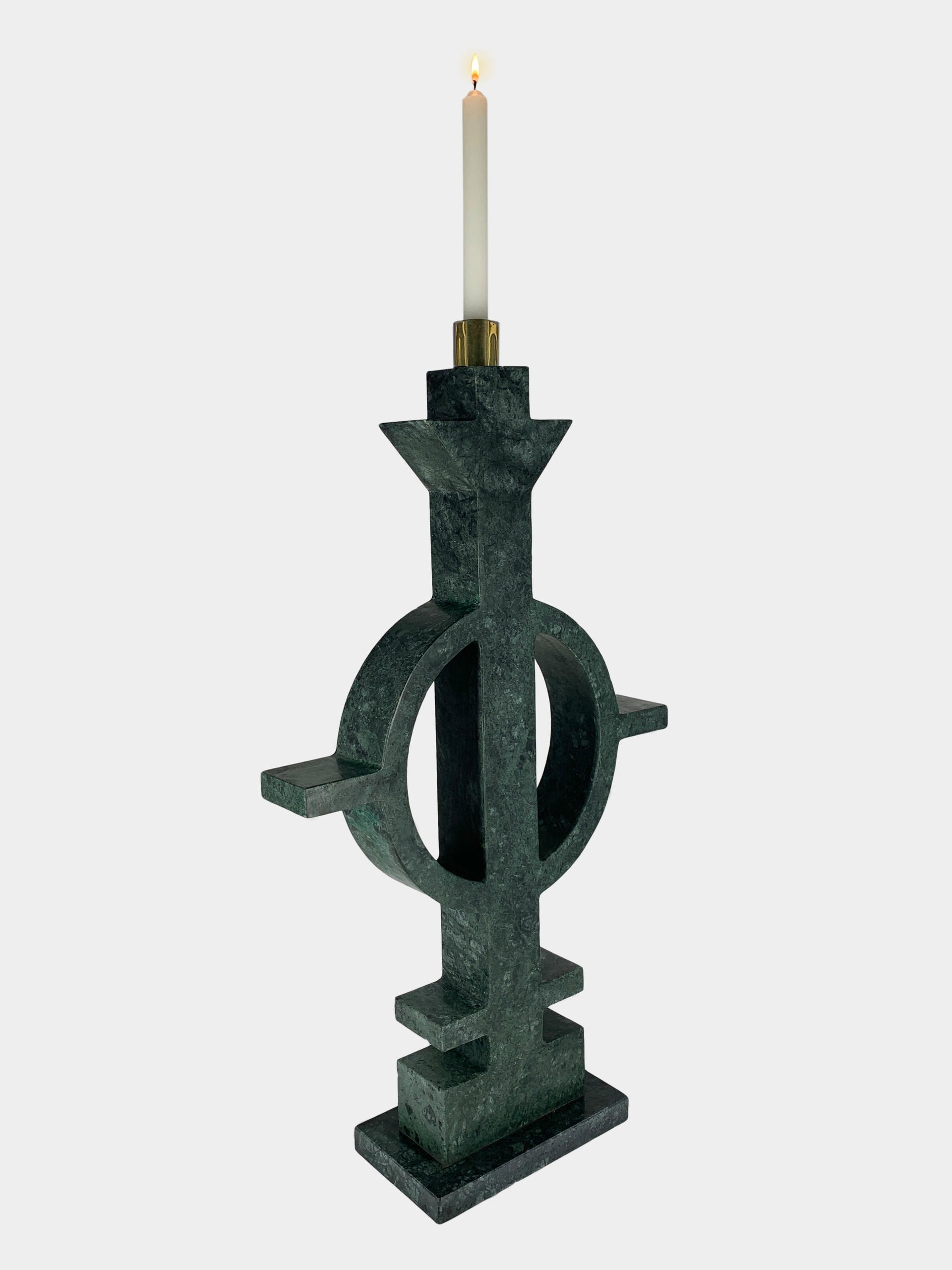 Marble Totem I Candleholder Sculpture by Arturo Erbsman 2