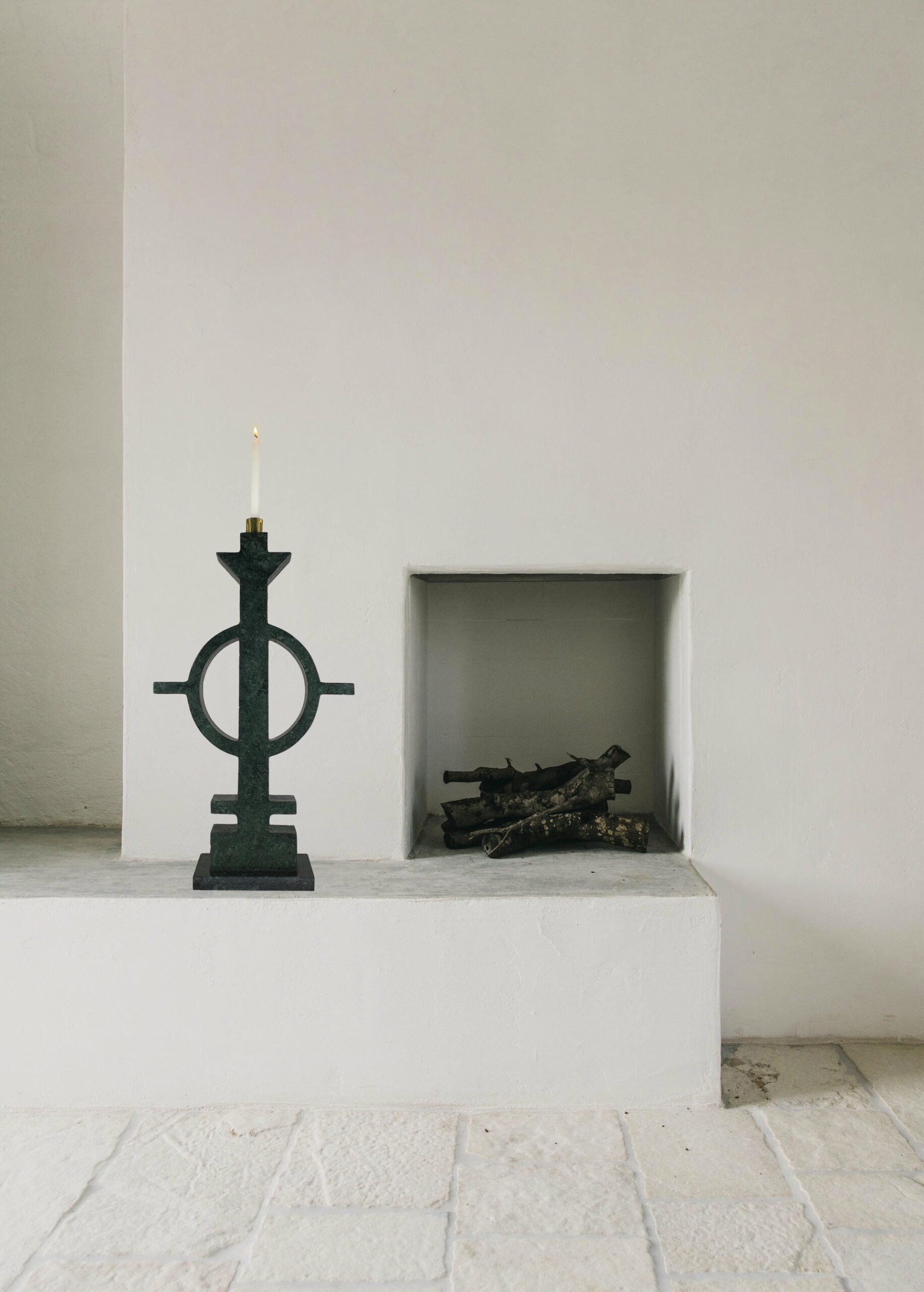 Marble Totem I Candleholder Sculpture by Arturo Erbsman 7
