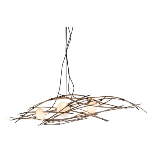 Modern Hand sculpted Nest Pendant Light with Frosted Glass by Jrme Pereira
