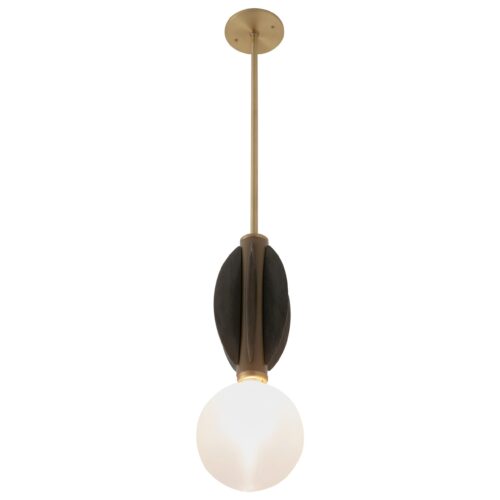Modern Handcrafted Rustic Brushed Brass Ceiling Mounted Light Monarch Carla Baz 1