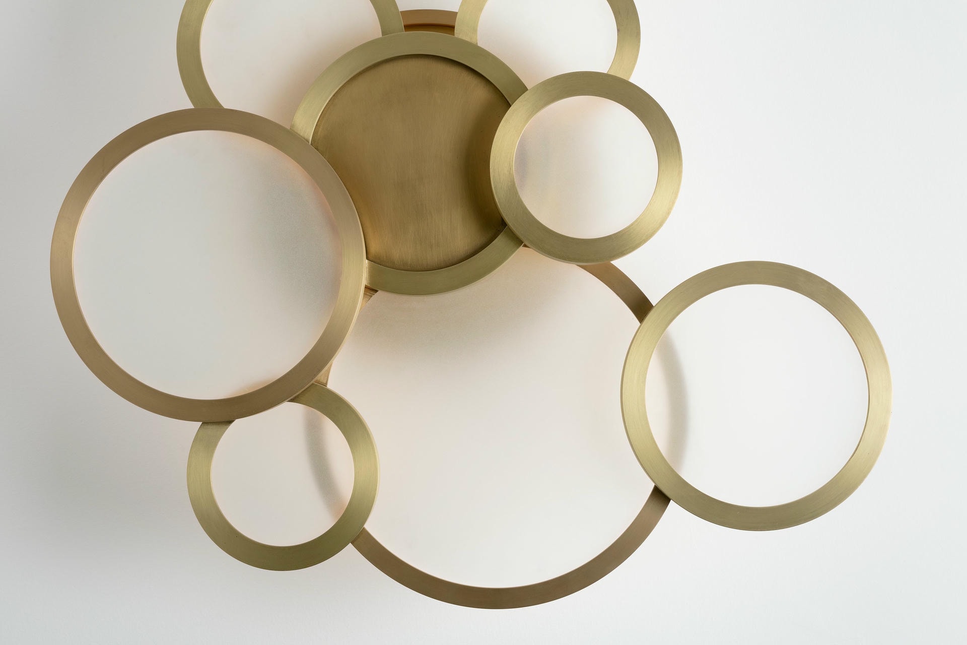 Modern Luxury Handcrafted Brushed Brass Cloud Ceiling Mounted Lamp, Carla Baz 4