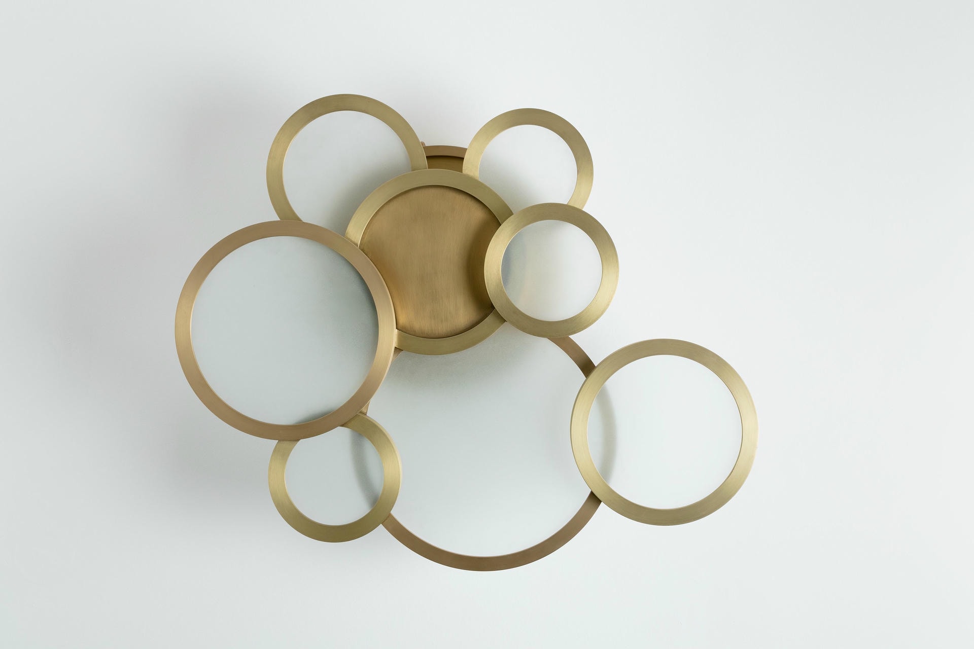 Modern Luxury Handcrafted Brushed Brass Cloud Ceiling Mounted Lamp, Carla Baz 5