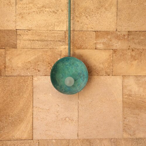 Oyster Brass Turquoise Sconce, Carla Baz 1