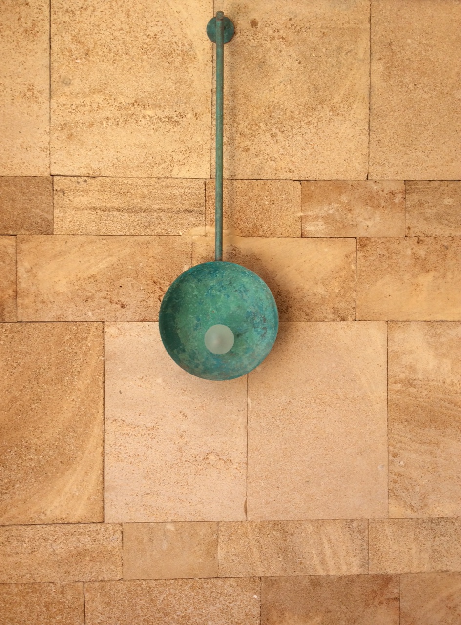 Oyster Brass Turquoise Sconce, Carla Baz 1
