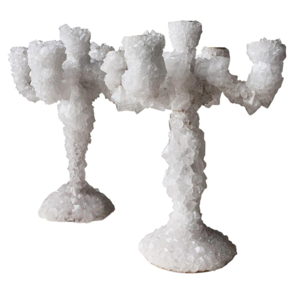Pair of XL Crystal Overgrown Candelabras Mark Sturkenboom 1