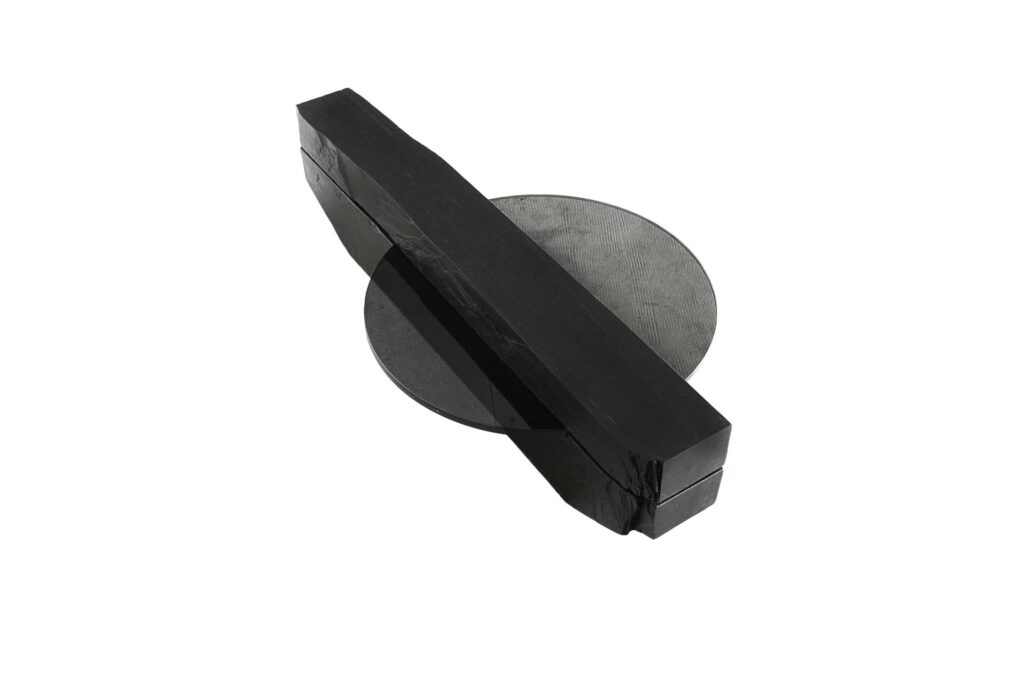 Rectangular Block like Grey Smoky Slate Coffee Table by Frédéric Saulou 1
