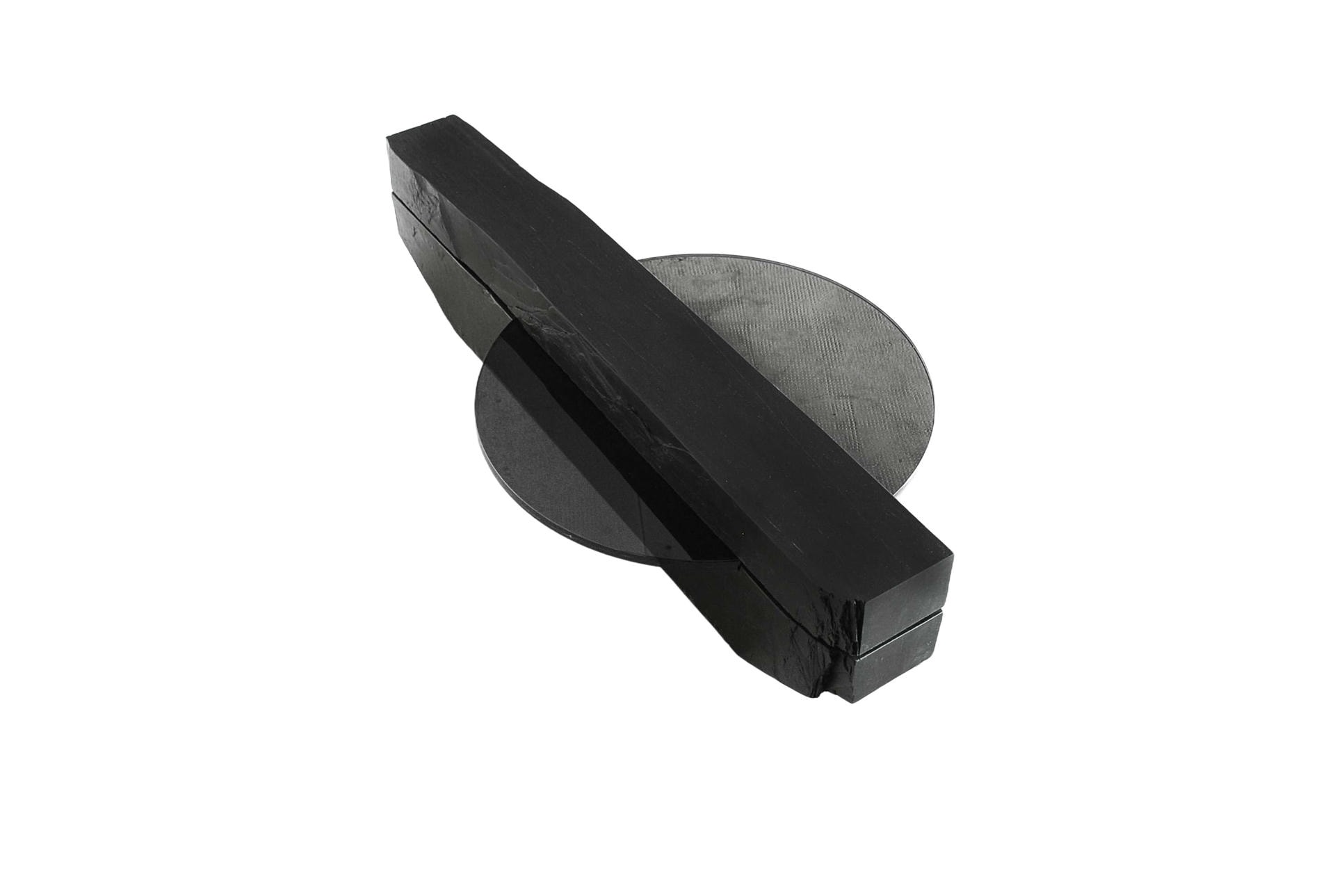Rectangular Block like Grey Smoky Slate Coffee Table by Frédéric Saulou 1