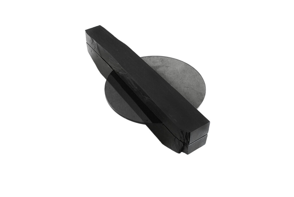 Rectangular Block like Grey Smoky Slate Coffee Table by Frédéric Saulou 1