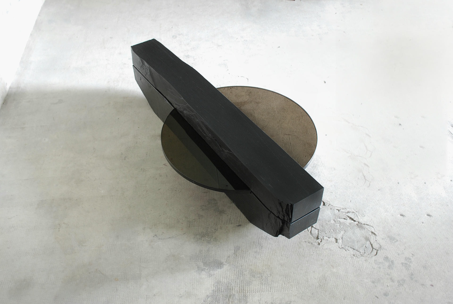 Rectangular Block like Grey Smoky Slate Coffee Table by Frédéric Saulou 7