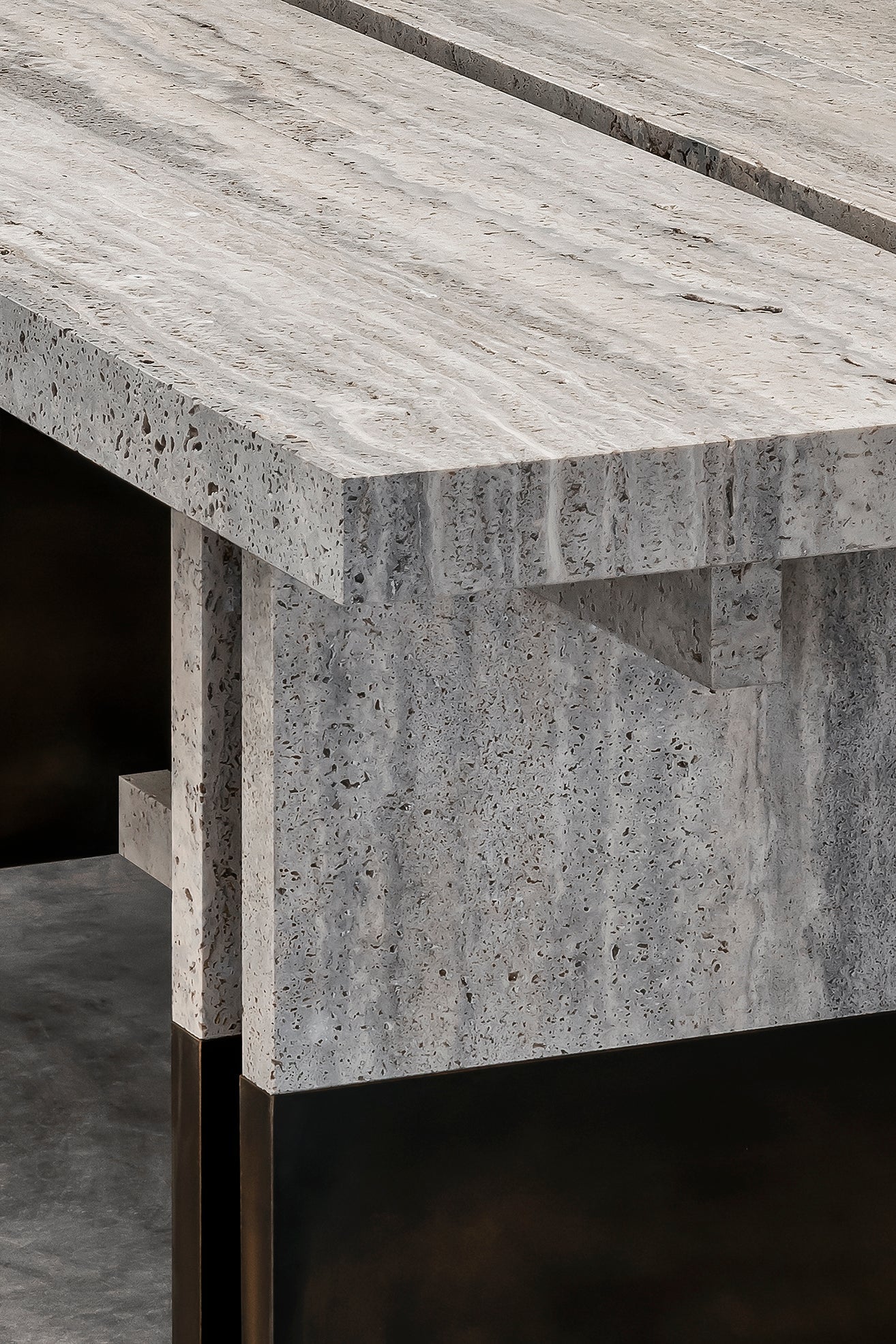 Rift Sculpted Dining Table by Andy Kerstens Walnut Brass Modern 5