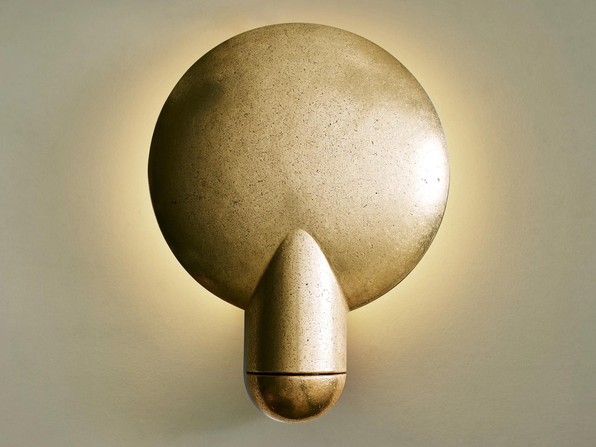 Sculpted Bronze Sconce Light by Henry Wilson 2