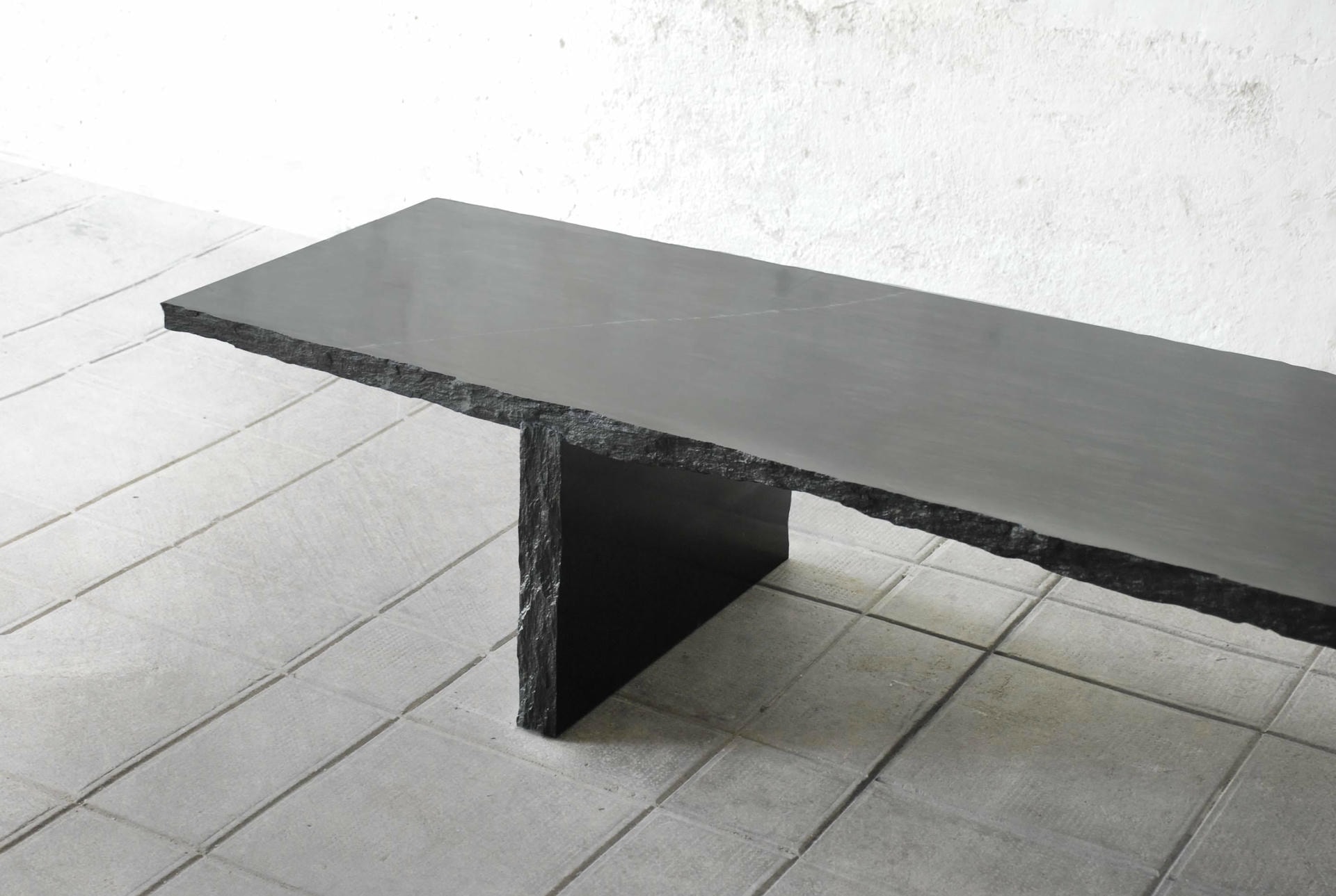 Sculpted Natural Black Marble Slate Coffee Table by Frederic Saulou 10