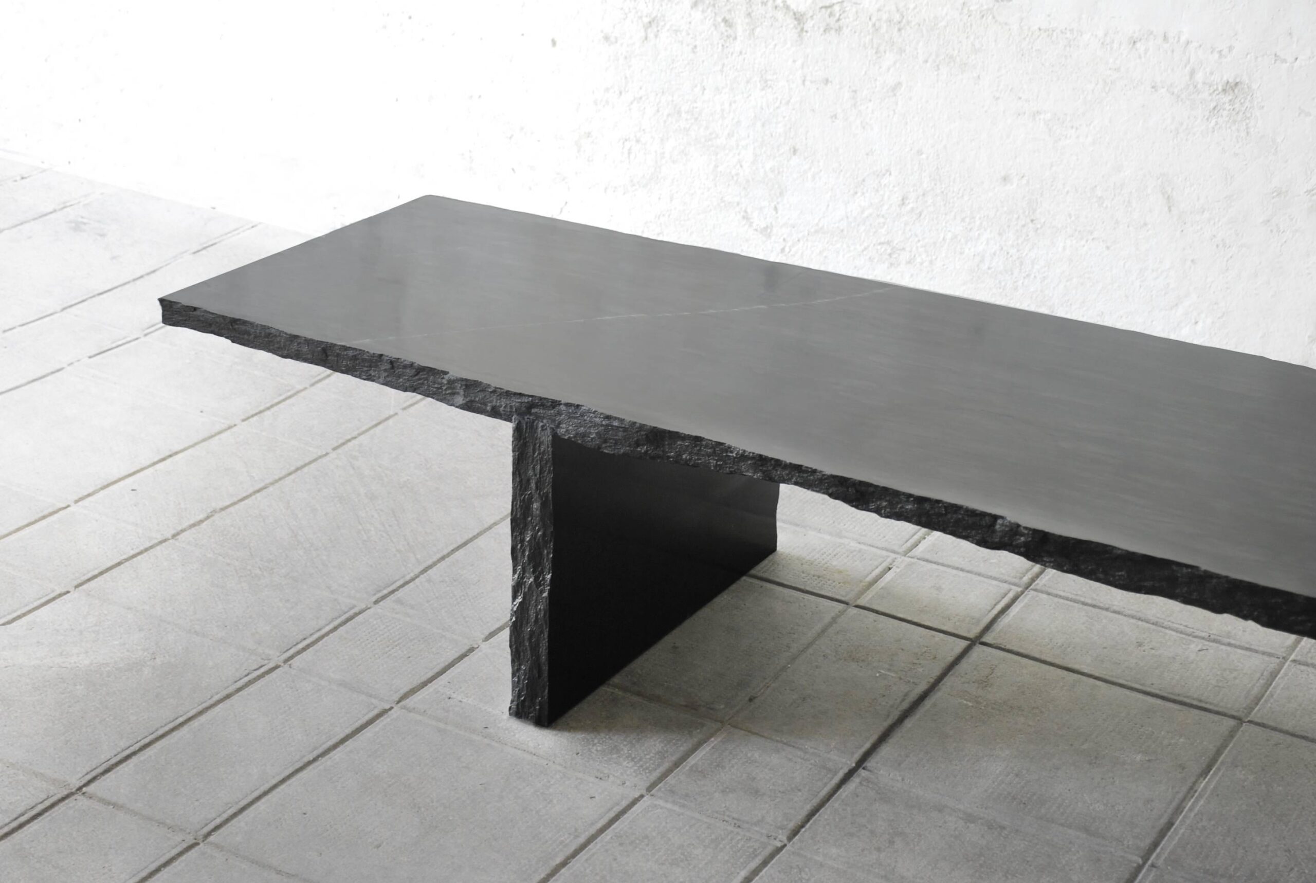 Sculpted Natural Black Marble Slate Coffee Table by Frederic Saulou 10
